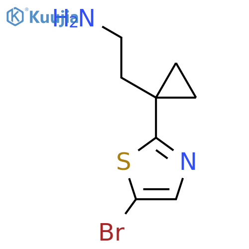 2-1-(5-bromo-1,3-thiazol-2-yl)cyclopropylethan-1-amine structure