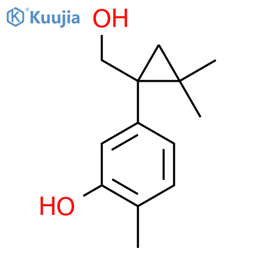 5-1-(hydroxymethyl)-2,2-dimethylcyclopropyl-2-methylphenol structure