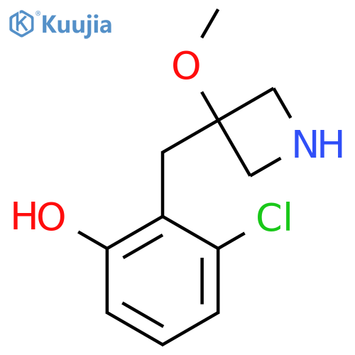 3-chloro-2-(3-methoxyazetidin-3-yl)methylphenol structure