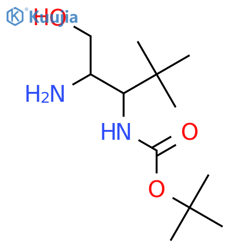 tert-butyl N-(2-amino-1-hydroxy-4,4-dimethylpentan-3-yl)carbamate structure