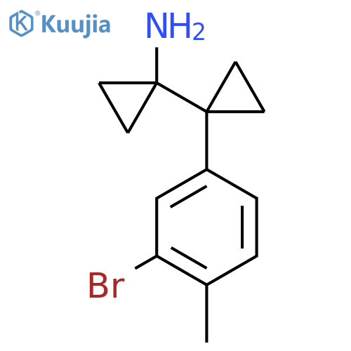 1-1-(3-bromo-4-methylphenyl)cyclopropylcyclopropan-1-amine structure