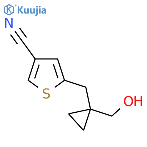 5-{1-(hydroxymethyl)cyclopropylmethyl}thiophene-3-carbonitrile structure