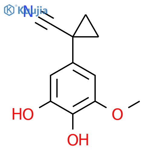 1-(3,4-dihydroxy-5-methoxyphenyl)cyclopropane-1-carbonitrile structure