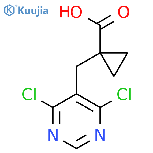 1-(4,6-dichloropyrimidin-5-yl)methylcyclopropane-1-carboxylic acid structure