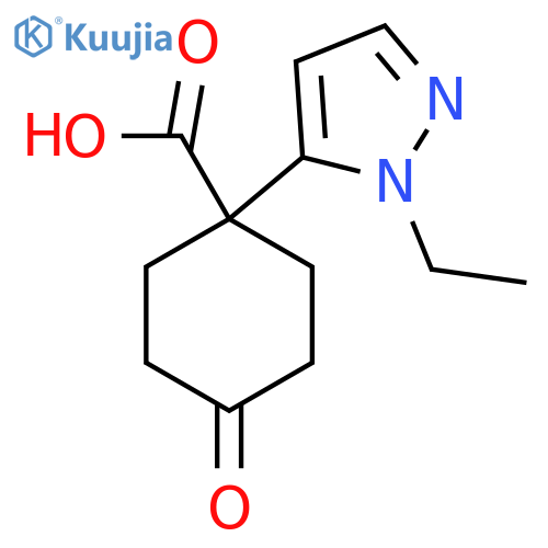 1-(1-ethyl-1H-pyrazol-5-yl)-4-oxocyclohexane-1-carboxylic acid structure