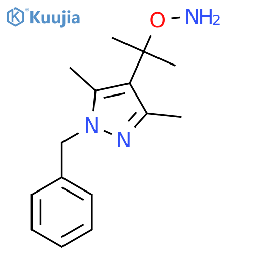 O-2-(1-benzyl-3,5-dimethyl-1H-pyrazol-4-yl)propan-2-ylhydroxylamine structure
