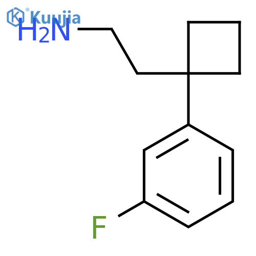 2-1-(3-fluorophenyl)cyclobutylethan-1-amine structure