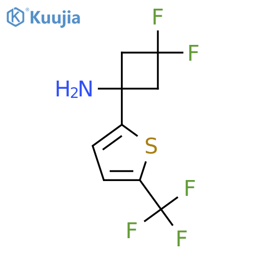 3,3-difluoro-1-5-(trifluoromethyl)thiophen-2-ylcyclobutan-1-amine structure