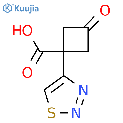3-oxo-1-(1,2,3-thiadiazol-4-yl)cyclobutane-1-carboxylic acid structure