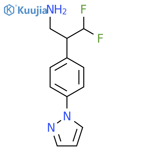 3,3-difluoro-2-4-(1H-pyrazol-1-yl)phenylpropan-1-amine structure