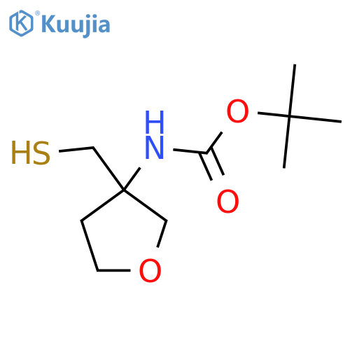 tert-butyl N-3-(sulfanylmethyl)oxolan-3-ylcarbamate structure