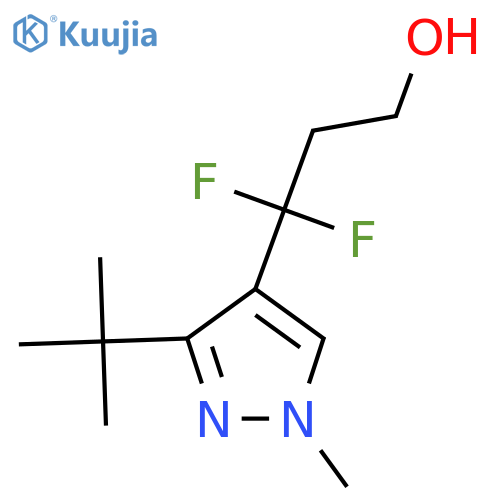 3-(3-tert-butyl-1-methyl-1H-pyrazol-4-yl)-3,3-difluoropropan-1-ol structure