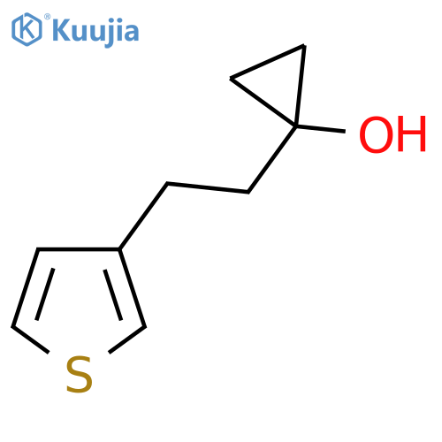 1-2-(thiophen-3-yl)ethylcyclopropan-1-ol structure