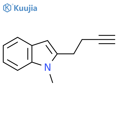 2-(but-3-yn-1-yl)-1-methyl-1H-indole structure