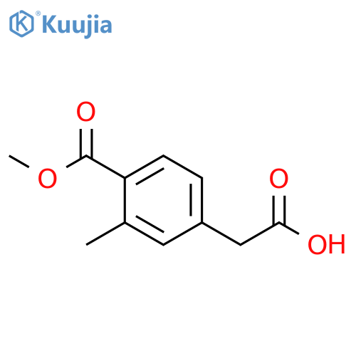 2-4-(methoxycarbonyl)-3-methylphenylacetic acid structure