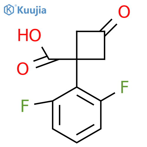 1-(2,6-Difluorophenyl)-3-oxocyclobutane-1-carboxylic acid structure