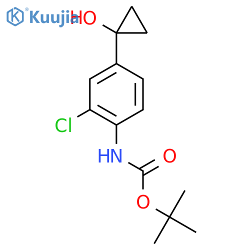 tert-butyl N-2-chloro-4-(1-hydroxycyclopropyl)phenylcarbamate structure