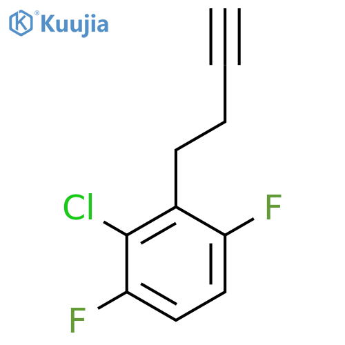 2-(but-3-yn-1-yl)-3-chloro-1,4-difluorobenzene structure