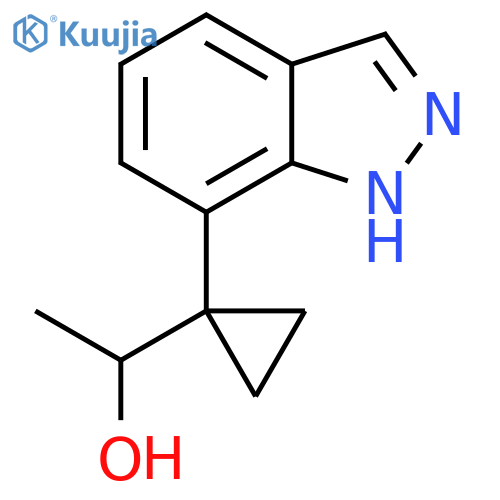 1-1-(1H-indazol-7-yl)cyclopropylethan-1-ol structure