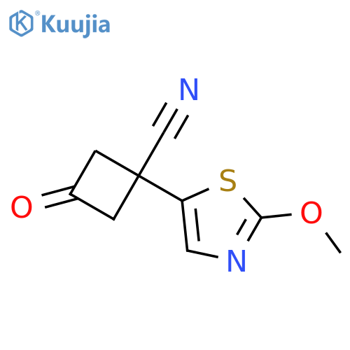 1-(2-methoxy-1,3-thiazol-5-yl)-3-oxocyclobutane-1-carbonitrile structure