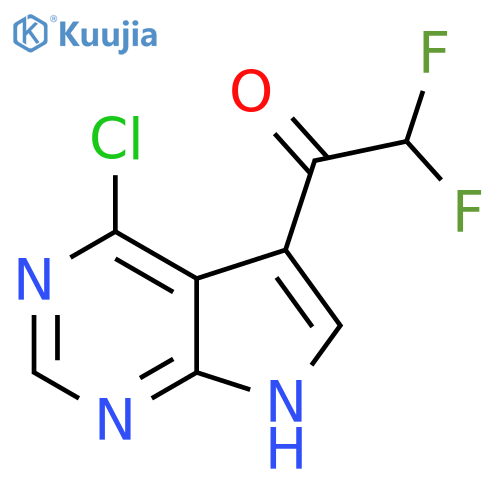 1-{4-chloro-7H-pyrrolo2,3-dpyrimidin-5-yl}-2,2-difluoroethan-1-one structure
