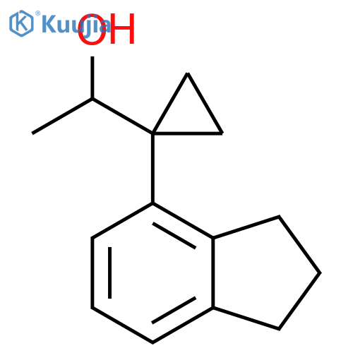 1-1-(2,3-dihydro-1H-inden-4-yl)cyclopropylethan-1-ol structure