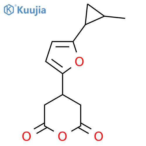 4-5-(2-methylcyclopropyl)furan-2-yloxane-2,6-dione structure