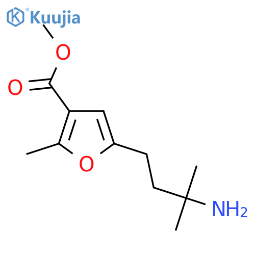 methyl 5-(3-amino-3-methylbutyl)-2-methylfuran-3-carboxylate structure