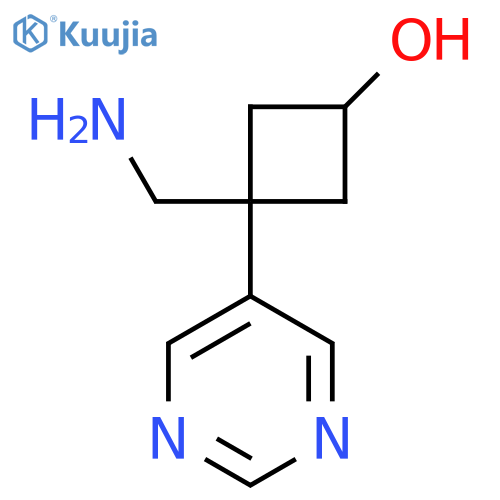 3-(aminomethyl)-3-(pyrimidin-5-yl)cyclobutan-1-ol structure