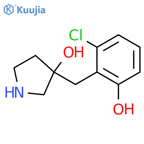 3-(2-chloro-6-hydroxyphenyl)methylpyrrolidin-3-ol structure