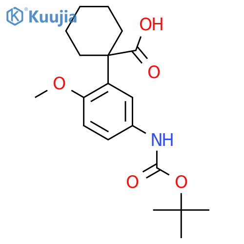 1-(5-{(tert-butoxy)carbonylamino}-2-methoxyphenyl)cyclohexane-1-carboxylic acid structure