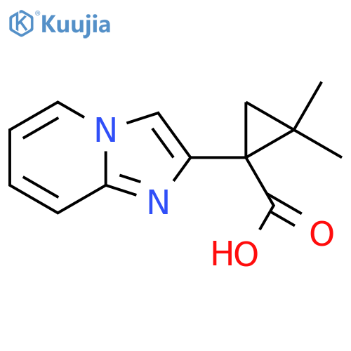 1-{imidazo1,2-apyridin-2-yl}-2,2-dimethylcyclopropane-1-carboxylic acid structure