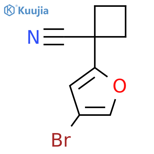 1-(4-bromofuran-2-yl)cyclobutane-1-carbonitrile structure
