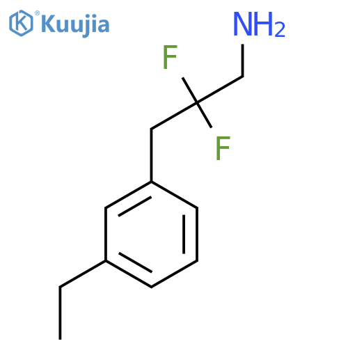 3-(3-ethylphenyl)-2,2-difluoropropan-1-amine structure
