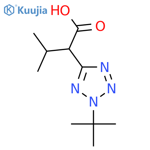 2-(2-tert-butyl-2H-1,2,3,4-tetrazol-5-yl)-3-methylbutanoic acid structure