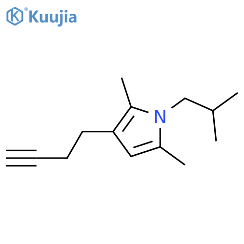 3-(but-3-yn-1-yl)-2,5-dimethyl-1-(2-methylpropyl)-1H-pyrrole structure