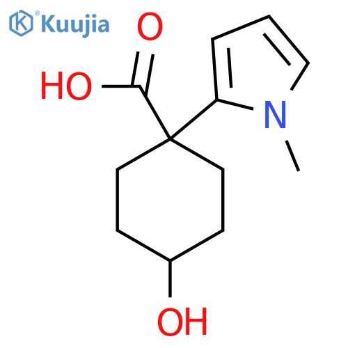 4-hydroxy-1-(1-methyl-1H-pyrrol-2-yl)cyclohexane-1-carboxylic acid structure