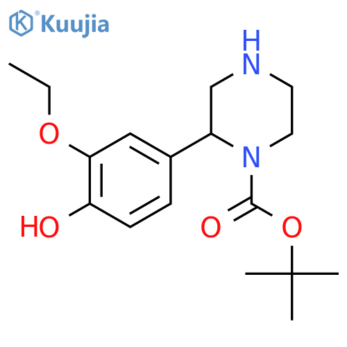 Tert-butyl 2-(3-ethoxy-4-hydroxyphenyl)piperazine-1-carboxylate structure