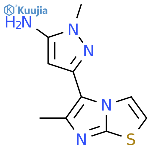 1-methyl-3-{6-methylimidazo2,1-b1,3thiazol-5-yl}-1H-pyrazol-5-amine structure