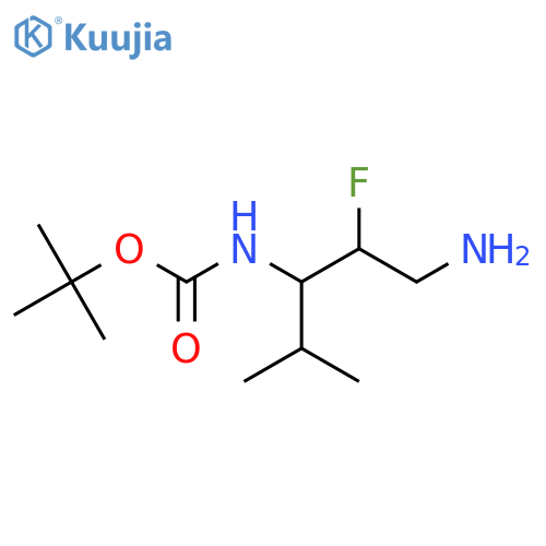 tert-butyl N-(1-amino-2-fluoro-4-methylpentan-3-yl)carbamate structure