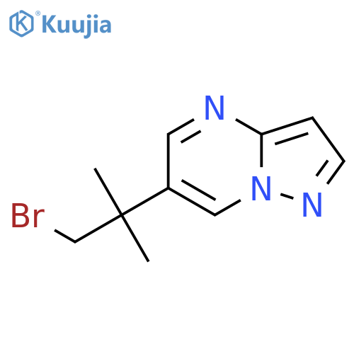 6-(1-bromo-2-methylpropan-2-yl)pyrazolo1,5-apyrimidine structure