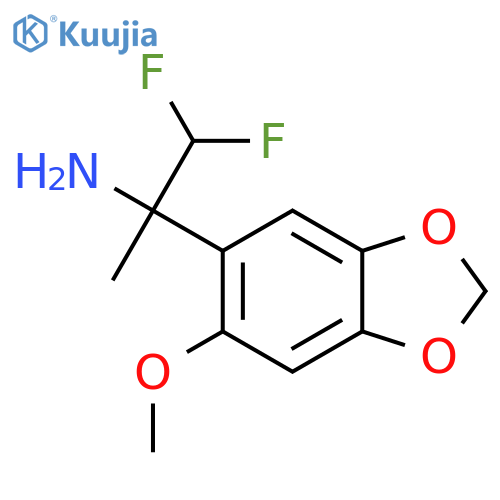 1,1-difluoro-2-(6-methoxy-1,3-dioxaindan-5-yl)propan-2-amine structure
