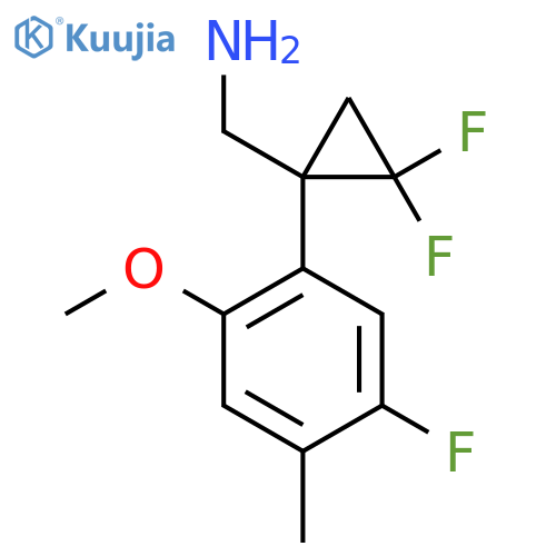 2,2-difluoro-1-(5-fluoro-2-methoxy-4-methylphenyl)cyclopropylmethanamine structure