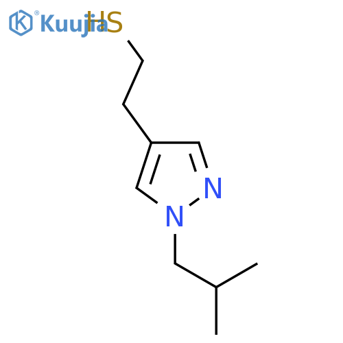 2-1-(2-methylpropyl)-1H-pyrazol-4-ylethane-1-thiol structure