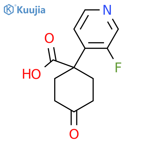 1-(3-fluoropyridin-4-yl)-4-oxocyclohexane-1-carboxylic acid structure