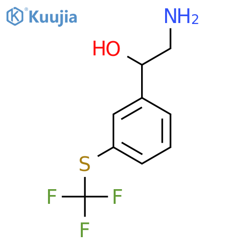 2-amino-1-{3-(trifluoromethyl)sulfanylphenyl}ethan-1-ol structure