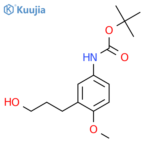 tert-butyl N-3-(3-hydroxypropyl)-4-methoxyphenylcarbamate structure