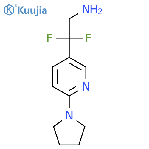 2,2-difluoro-2-6-(pyrrolidin-1-yl)pyridin-3-ylethan-1-amine structure
