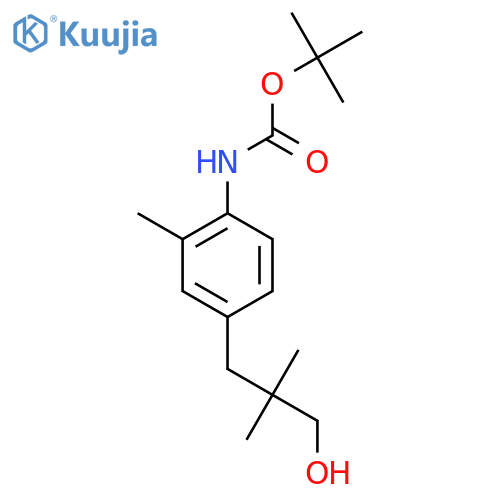 tert-butyl N-4-(3-hydroxy-2,2-dimethylpropyl)-2-methylphenylcarbamate structure