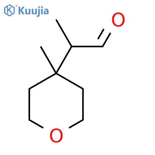 2-(4-methyloxan-4-yl)propanal structure